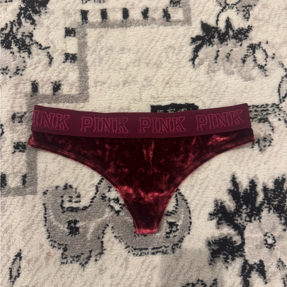 PINK Victoria's Secret Velvet Panties - Burgundy